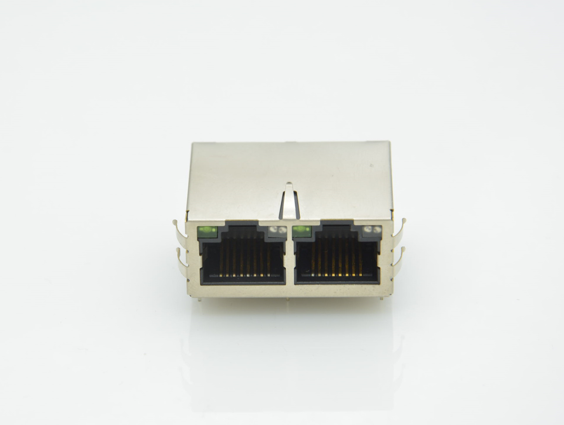 RJ45,1X2,帶變壓器，燈腳在前，長(zhǎng)25.4mm